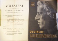 Auktion 346<br>Plakat, Deutsche Schiller Ehrung, 1955, ungerahmt, BG 59,5 x 84cm.