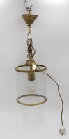 Auktion 346<br>Deckenlampe, Messing, ca. L-57cm D-18,2cm.