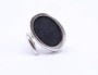 Silber Ring mit einen schwarzen Stein, Sterling Silber 0.925, 11,1g.RG 54