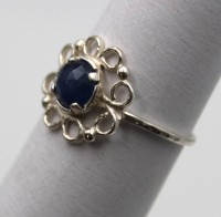 Auktion 373<br>925er Silber-Ring, Saphir, 1,5gr., RG 55