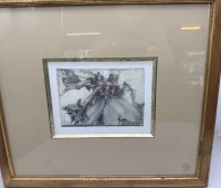 Auktion 373 / Los 5021 <br>HORST JANSSEN (1929 - 1995) Amaryllis,Lithografie Handmonogrammiert, MG 16x22 cm,  ger/Glas, RG   44x50 cm