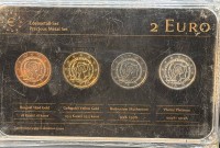 Auktion 373 / Los 6007 <br>2 Euro M&uuml;nzsatz, 4x 2 Euro "Niederlande" 1x Gelbgold, 1x Rotgold, 1x Ruthenium, 1x Platin-Auflage, 2013, in limitierter Auflage, neu in Blister, verschweisst in Folie