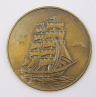 Auktion 373 / Los 6030 <br>eine Souvenir-Medaille aus Messing der Seute Dern
