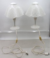 Auktion 373 / Los 10023 <br>zwei Murano-Glas Tischlampen im Fazzoletto-Stil aus Italien,  um 1960 entworfen .