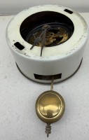 Auktion 373 / Los 2076 <br>Pendel-Werk einer K&uuml;chenuhr "Gustav Becker" l&auml;uft, Keramik-Ziffernblatt zerbrochen