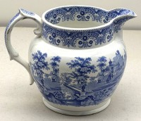 Auktion 373 / Los 9030 <br>grosser Krug mit japan. Dekor, blau, wohl England, H-18 cm