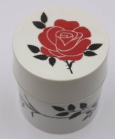 Auktion 373<br>Eine Teedose von F&uuml;rstenberg mit umlaufenden Rosendekor .