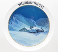 Auktion 373<br>Rosenthal Weihnachtsteller von 1928 ,, H&uuml;ttenweihnacht ''