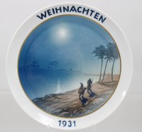 Auktion 373<br>Rosenthal Weihnachtsteller von  1931 ,, die Flucht nach &Auml;gypten '' .