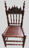 Auktion 373 / Los 14002 <br>Altl&auml;nder Hochzeitsstuhl "Diederich B&uuml;ther, 1880" H-94 cm, B35 cm