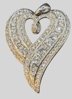 Auktion 373<br>Silber-Anh&auml;nger-925- mit klaren Steinen (Zirkonia?), 10,7 gr, H-5 cm, B-3 cm