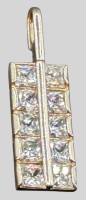Auktion 373<br>Silber-Anh&auml;nger mit klaren Steinen, H-3,3 cm, 3,83 gr.