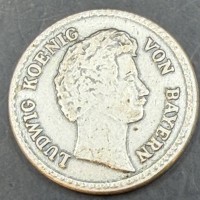 Auktion 373 / Los 6043 <br>Silberm&uuml;nze, 6 Kreuzer Bayern 1828, K&ouml;nig Ludwig, D-ca. 21 mm, 2,93 gr