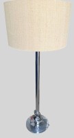 Auktion 373<br>Stehlampe aus Chrom &amp; Leinen von Staff Leuchten, 4 flammig,H-153 cm