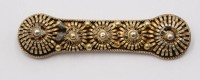 Auktion 373<br>Silberbrosche vergoldet- gepr.  Gemarkt wohl 13 l&ouml;tig ,,Christiania '' Tostrup 