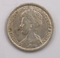 Auktion 373<br>25 Cents 1914 Wilhelmina K&ouml;nigin der Nederlanden, 3,5 Gramm