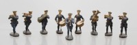 Auktion 373<br>9x Marine Musiker,  Elastolin, H-8 cm