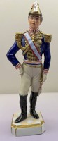 Auktion 373<br>hohe Soldatenfigur "Franz von Bourbon", H-27 cm, mehrfach geklebt