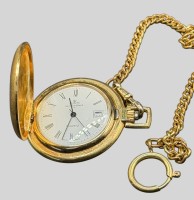 Auktion 373<br>Quartz HTU "Meister Anker" mit Uhrenkette, Double, in Kasten, Werk nicht gepr&uuml;ft