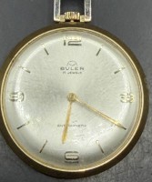 Auktion 373<br>mechan. Buler Frackuhr, Swiss Made, vergoldeter Rand,  1950/1960er Jahre, Werk l&auml;uft
