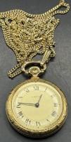 Auktion 373<br>mechan. Damen-Umh&auml;ngeuhr "Mars" an langer Double-Kette, Werk l&auml;uft, D-3 cm