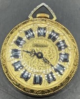Auktion 373<br>mechan. DAU "Lucerne" vergoldet, Werk dreht zu schnell, D-3,5 cm