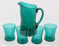 Auktion 373 / Los 10033 <br>Saftkanne mit 4 Gl&auml;sern , Farbe - T&uuml;rkis