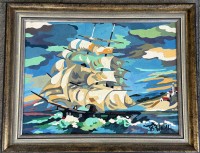 Auktion 373 / Los 4043 <br>2x B. Warth signierte  Schiffsbilder, 1x dat. 1999, 1x Leinen, beide gerahmt, RG 57x46 und 48x37 cm