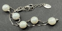 Auktion 373<br>Silber Armkettchen-925- mit Perlen, L-19 cm, 2,89 gr