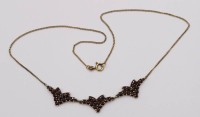 Auktion 373<br>Granat-Collier, 925er Silber vergoldet, ca. l-40cm, 6,6gr.