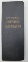 Auktion 373 / Los 3018 <br>Jean Bergmann, Universal Calculator - Das unentbehrliche Rechenwerk f&uuml;r Beh&ouml;rden, Handel und Industrie, f&uuml;r Gewerbe, freie Berufe und Private, 22. Auflage, anbei EFZET-Taschenrechner