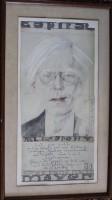 Auktion 373 / Los 5031 <br>Horst JANSSEN (1929-1995)  "Andy Warhol" Offset, ger/Glas, 72x41 cm, handsigniert