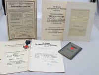 Auktion 373<br>Dokumentennachlass eines Lokomotiv-F&uuml;hrers, u.a. Treuedienst Ehrenzeichen  mit Urkunde