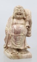 Auktion 373 / Los 15527 <br>lachender Buddha, aus poliertem Stein ?, gemarkt, ca. H-19,5cm