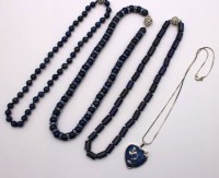 Auktion 373<br>4x div. Lapis-Halsketten, ca. L-42cm