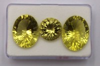 Auktion 373<br>3x Lemon-Citrine, zus. ca. 51 Karat