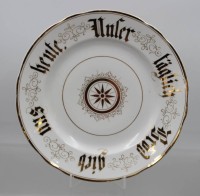 Auktion 373<br>Teller mit Spruch, Unser t&auml;glich Brot..., um 1900, D-25cm