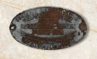 Auktion 373<br>Fabrikschild der Deutsche Babcock &amp; Wilcox Dampfkessel-Werke, 1928, 10 x 16,5cm