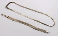 Auktion 373<br>Halskette und Armband, je 925er Silber, Italien, geflochten, zus. ca. 15gr., L-40cm und  L-18cm