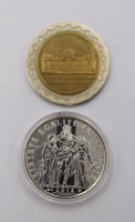 Auktion 373<br>Medaille W&auml;hrungsunion sowie 10 Euro, Silber (500er)