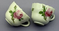 Auktion 373<br>2x Moccatassen "Meissen" rote Rosen, 2.Wahl