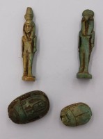Auktion 373<br>4 Teile, &auml;gyptische Figuren, wohl Souvenirs, ca. H-6,7cm
