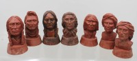 Auktion 373 / Los 15153 <br>7x B&uuml;sten, Native Americans, teilw. gemarkt, Kunstharz o.&auml;., ca. H-13cm