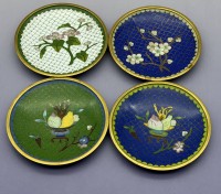 Auktion 373 / Los 15544 <br>4x kl. Sch&auml;lchen, Cloisonne, wohl China, D-ca. 10,5 cm