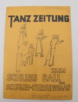 Auktion 373 / Los 3022 <br>"Tanzzeitung" f&uuml;r den Abschlussball von Sch&uuml;lerkursen aus den Jahren 1936/37