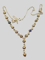 Auktion 373<br>Silbercollier 925-, blaue Steine, viele fehlen, 7,75 gr.