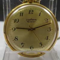 Auktion 373<br>mechan. Frackuhr, Doublegeh&auml;use "Pallas Eppo", mit Kette, Werk l&auml;uft, gut erhalten, D-4 cm