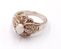 Auktion 374<br>925er Silber-Ring mit Opal, &auml;lter, 5,1gr., RG 59