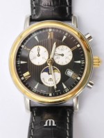 Auktion 374<br>Maurice Lacroix Les Classiques Chronograph, mit Mondphase, Quarzwerk, Funktion nicht gepr&uuml;ft, optisch guter Zustand, D-4cm