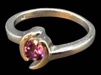 Auktion 374<br>Silberring-925- mit lila Stein,  RG 57, 3,68 gr